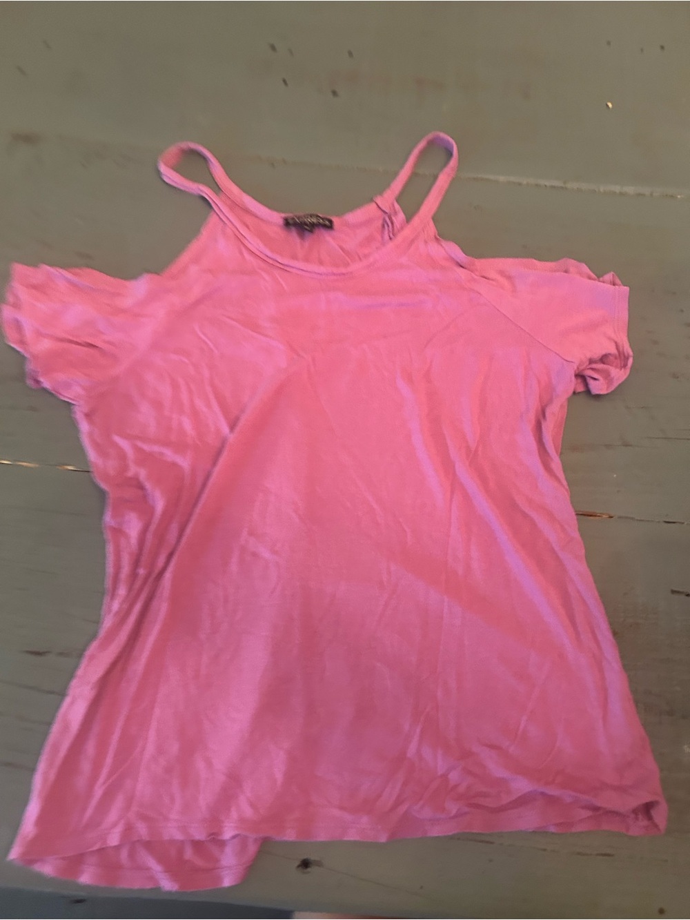 Express Pink Cold-Shoulder Tank with Thin Straps